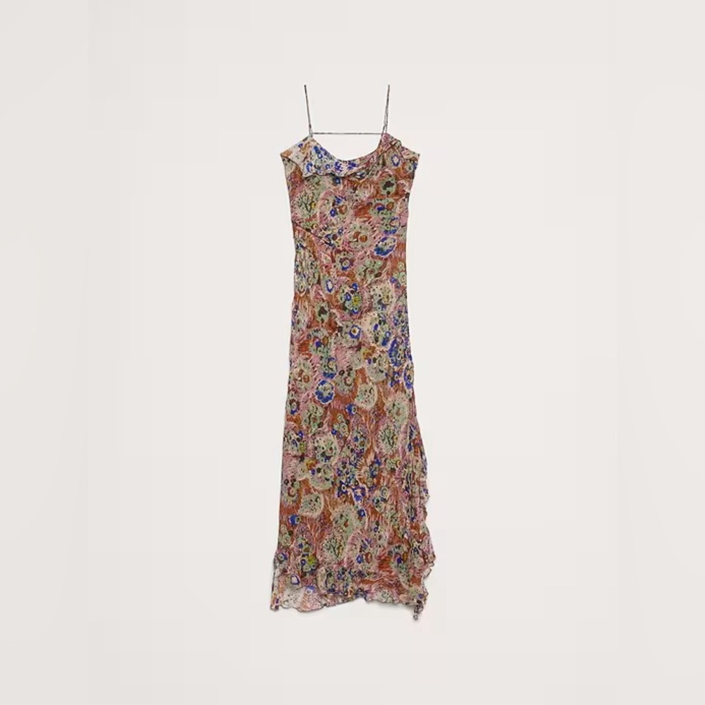 Banana Republic Georgette Cowl-Neck Maxi Dress in Pink Wildflower 852293 - Picture 3 of 13